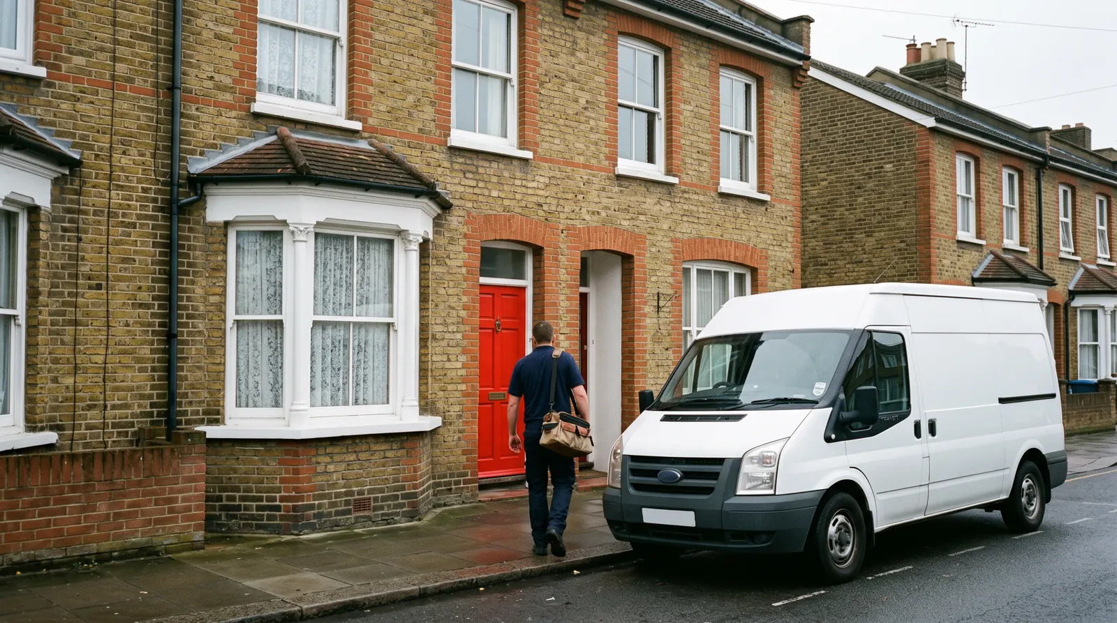 Electrician arriving at a home in Gillingham